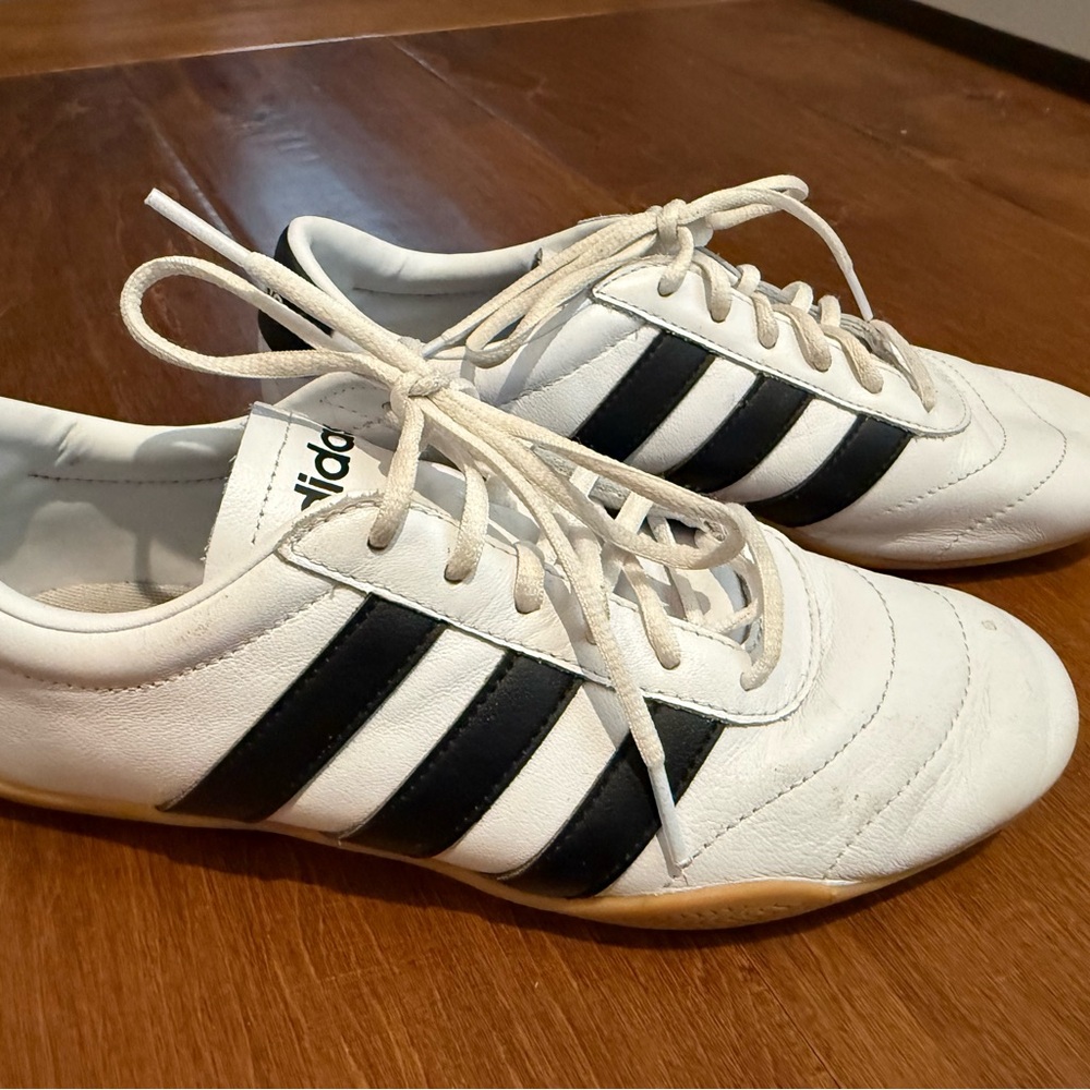 Adidas Classic White and Black Striped Shoes